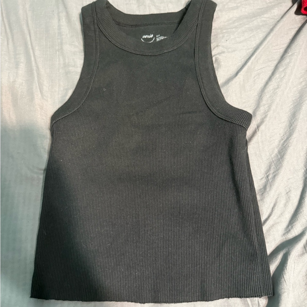 Aerie Classic Black Ribbed Top